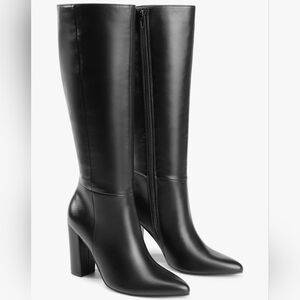 Sleek Black Tall Heeled Boots for Women